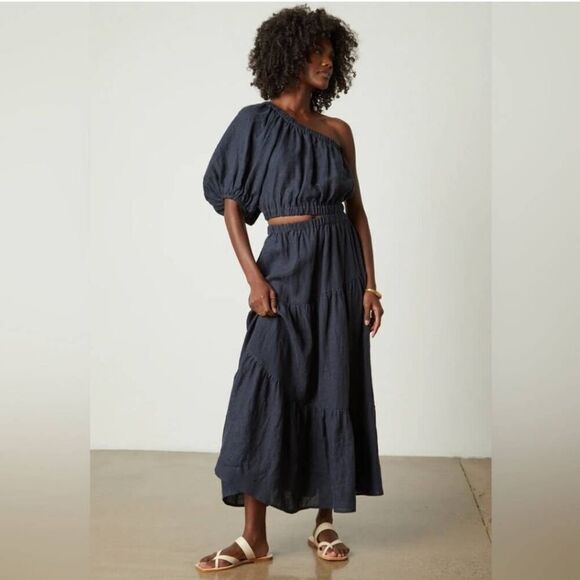 Velvet by Graham Spencer Giselle Maxi Dress Size L One Shoulder - Picture 9 of 9